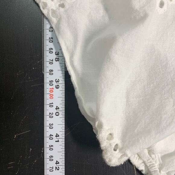 Pomp and Circumstance M White Button Front Eyelet Detail Top 100% Cotton - Picture 7 of 9